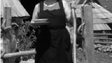 Pastirica (na sliki Iva Šubelj Kramar, nekdanja oskrbnica Preskarjeve bajte) je tudi na planini nosila krilo, čezenj pa fertah.